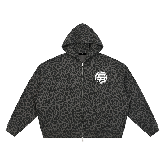 SP Leopard Print Full Zip Hoodie